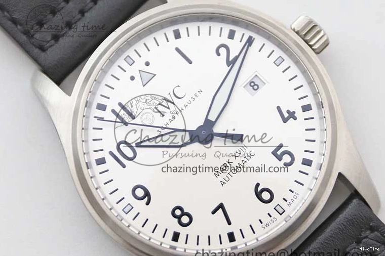 MIROTIME 0131 UrbanStyle Mark XVIII IW327012 SS M+F 1:1 Best Edition White Dial on Black Leather Strap A 7054
